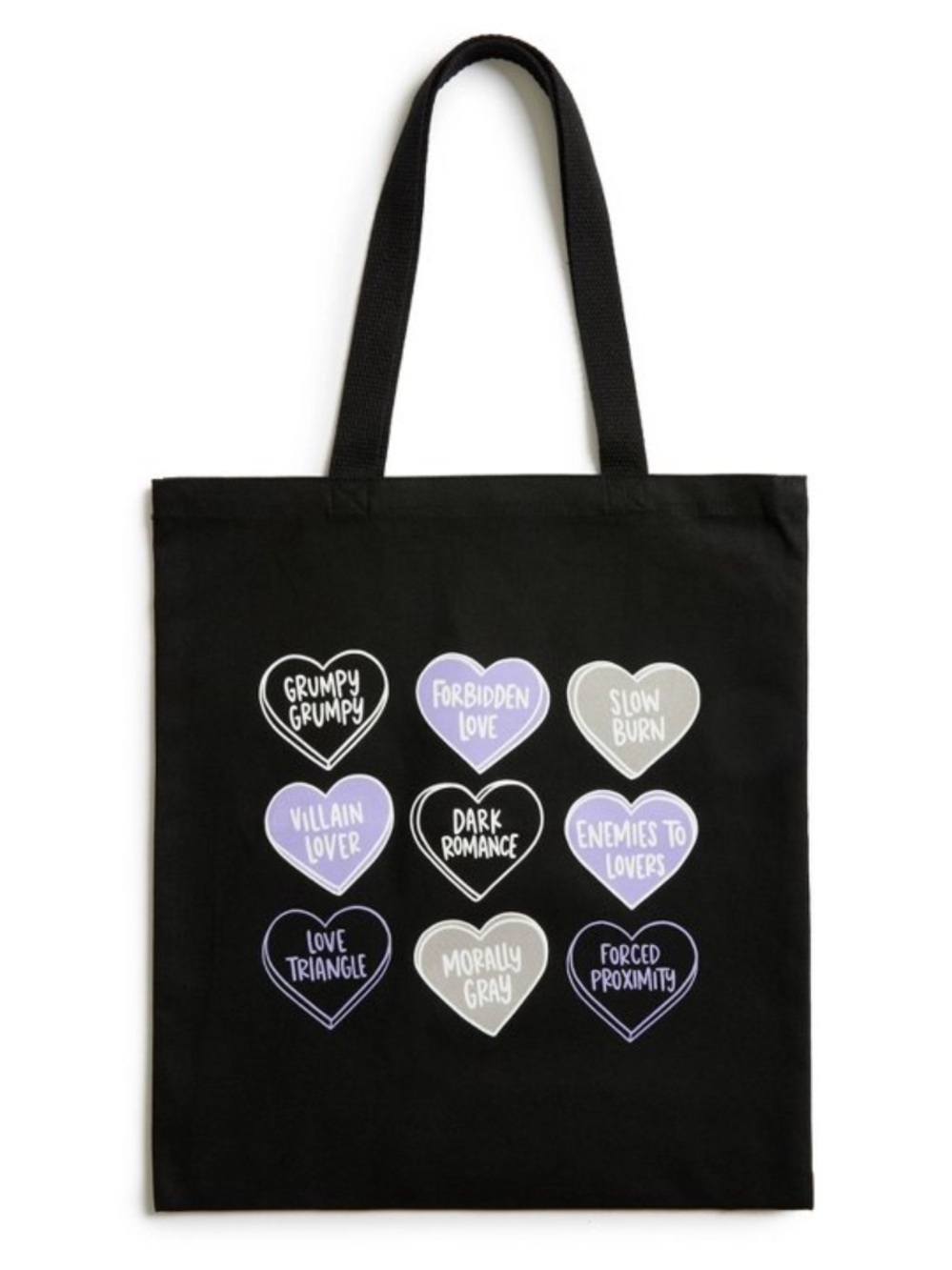 Sour Tropes Conversation Hearts Tote Bag Target Exclusive Black Canvas NEW